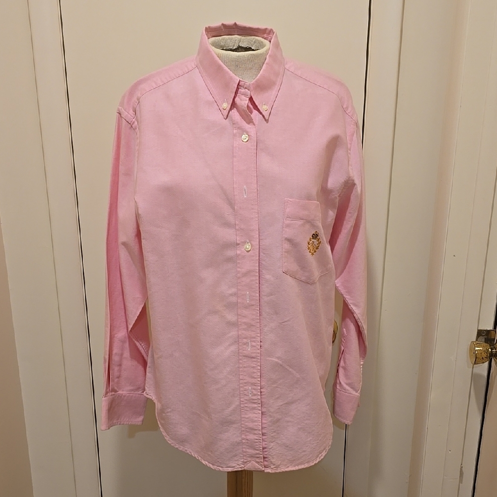 Ralpj Lauren Long Sleev e Button Down Collar Sport Shirt Size 12 Cost $38 Piink